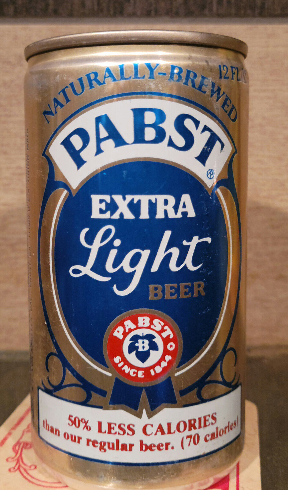 1970s BOTTOM OPENED ALUMINUM PABST EXTRA LIGHT PULL TAB BEER CAN 5 CITY EMPTY