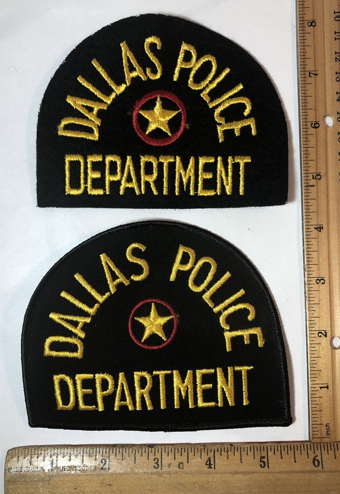 Lot Of 2 Vintage Obsolete Dallas Texas Police Officer Shoulder Patch Department