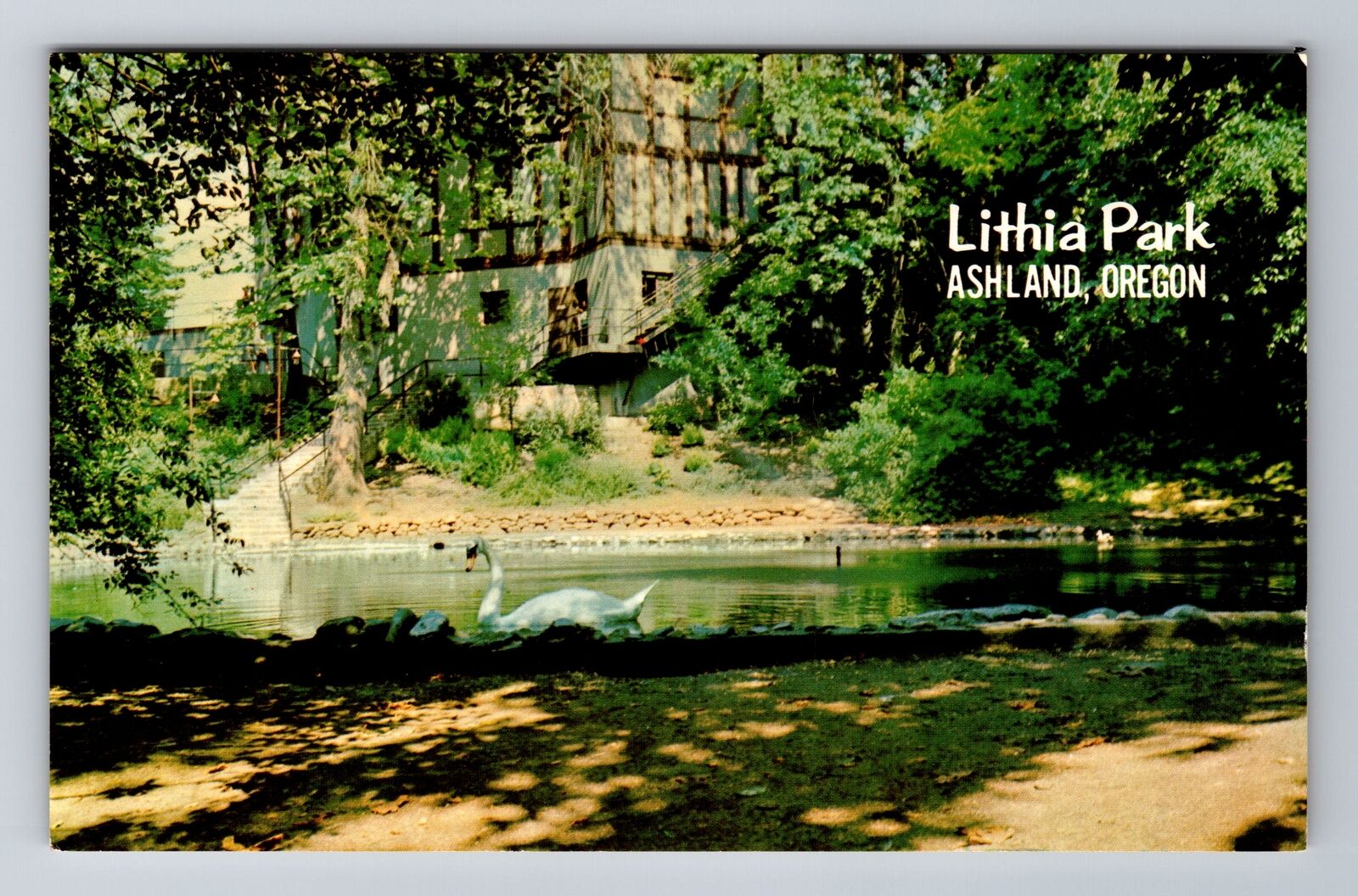 Ashland OR-Oregon, Lithia Park, Antique, Vintage Souvenir Postcard