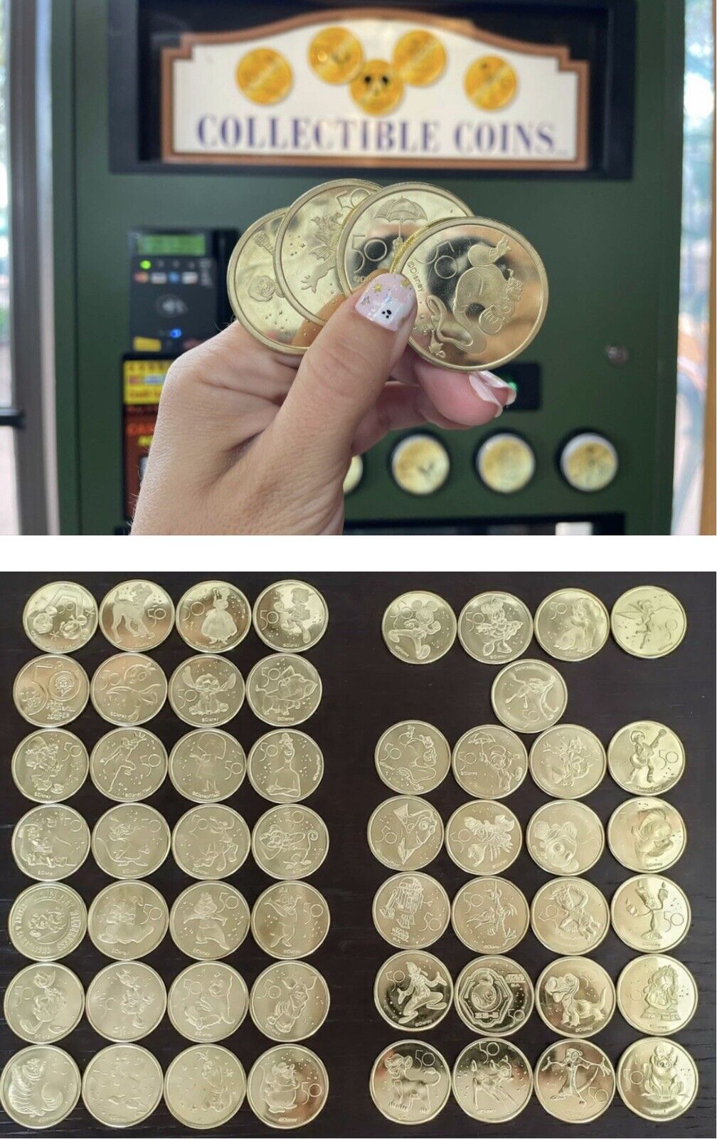 50th Anniversary Disney Medallions Disney World WDW Coins Full SET of 60 & Cases