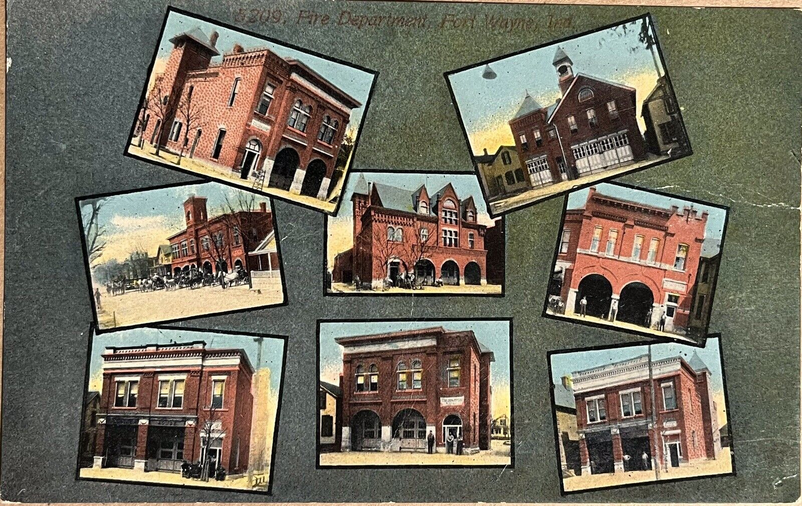 Fort Indiana Fire Department MultiView Antique Postcard c1910