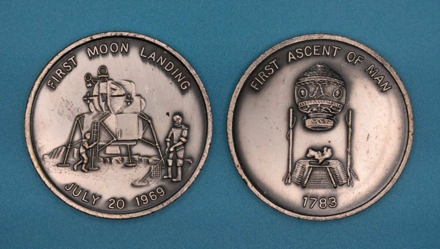 TWA Milestones in Manned Flight 2 Tokens from Set of 6 Promotional c. 1969