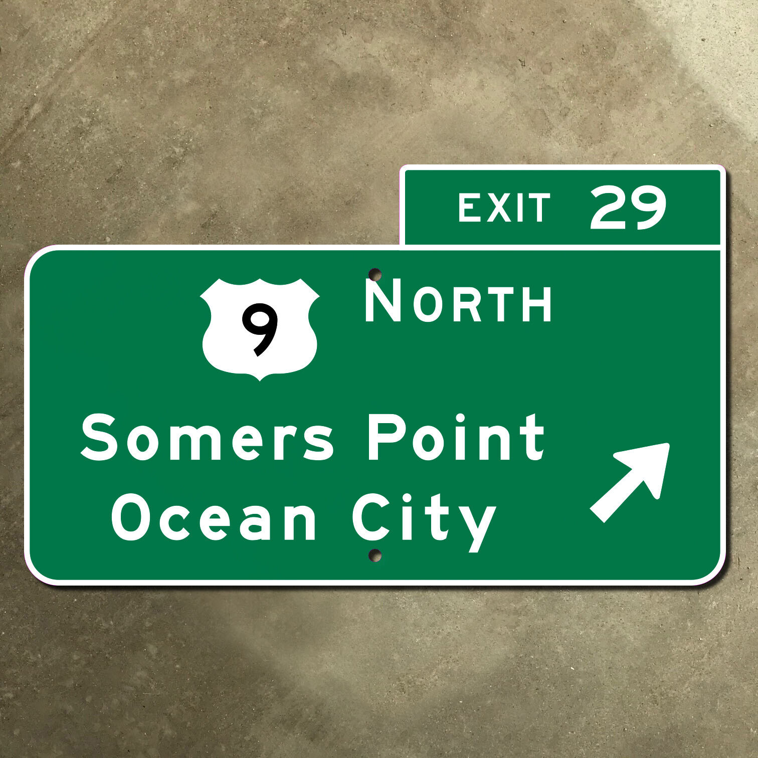 New Jersey parkway exit 29 Somers Point US 9 highway road sign Garden 22x13