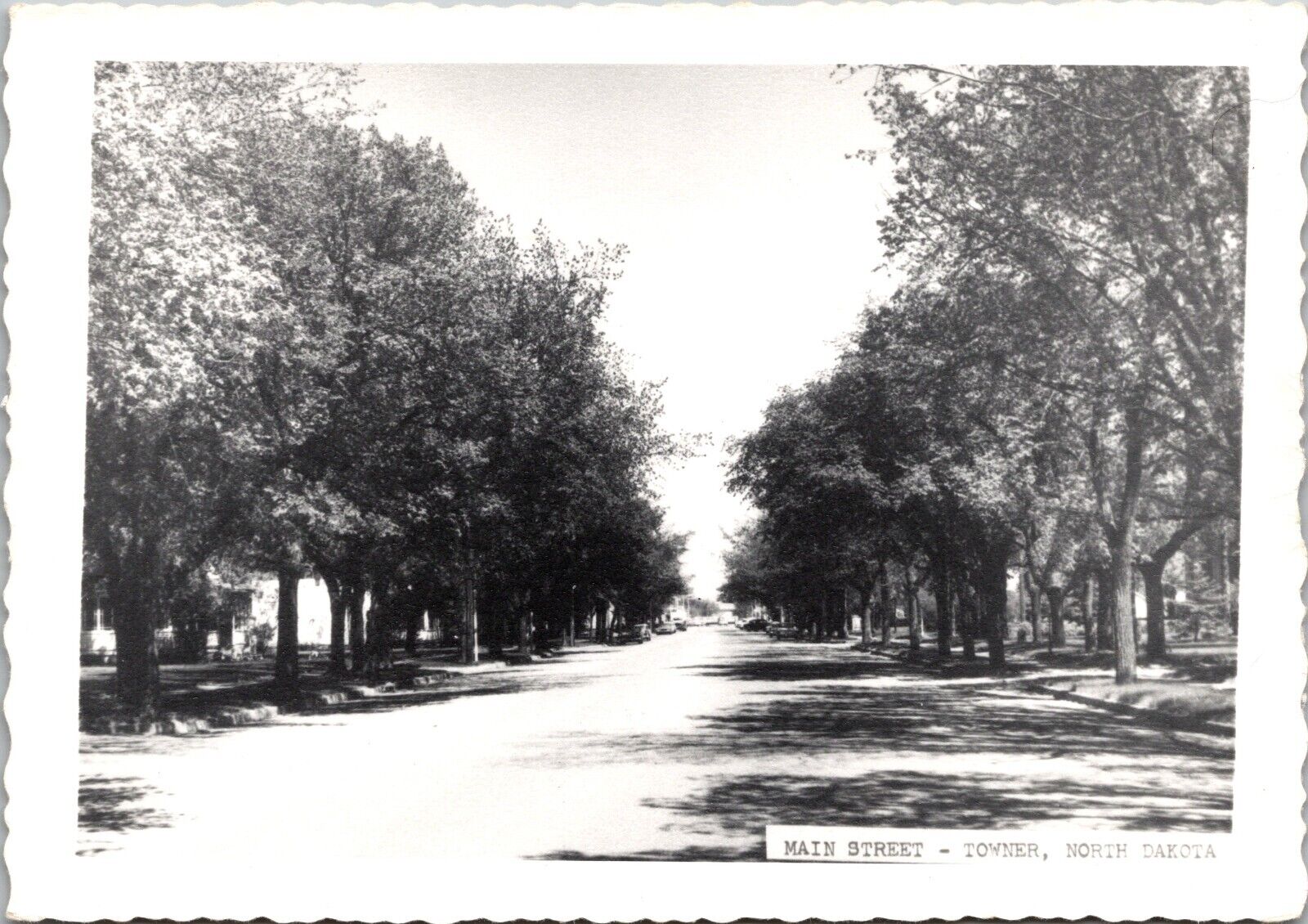 Towner  North Dakota RPPC Postcard- Main Street