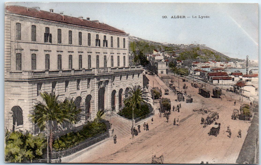 Postcard - The High School - Algiers, Algeria