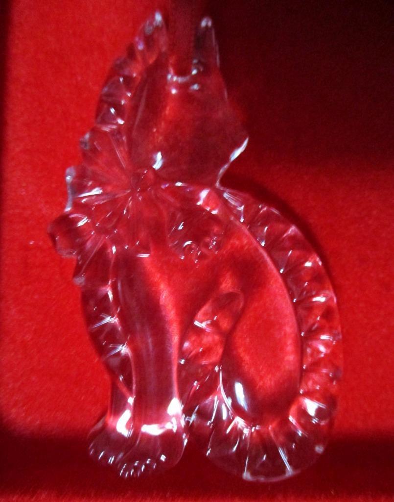 GORHAM Crystal Kitty CAT Christmas Tree ORNAMENT ~ MIB with Card ~ GERMANY