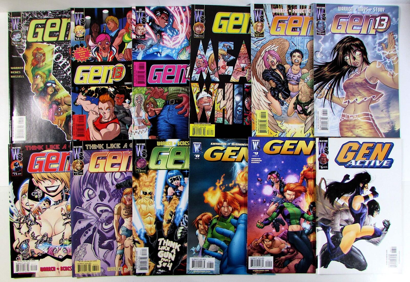 Gen 13 Lot 12 #2nd 61,64,65,66,69,70,71,72,73,4th 8,9,Active 6 Image 2001 Comics