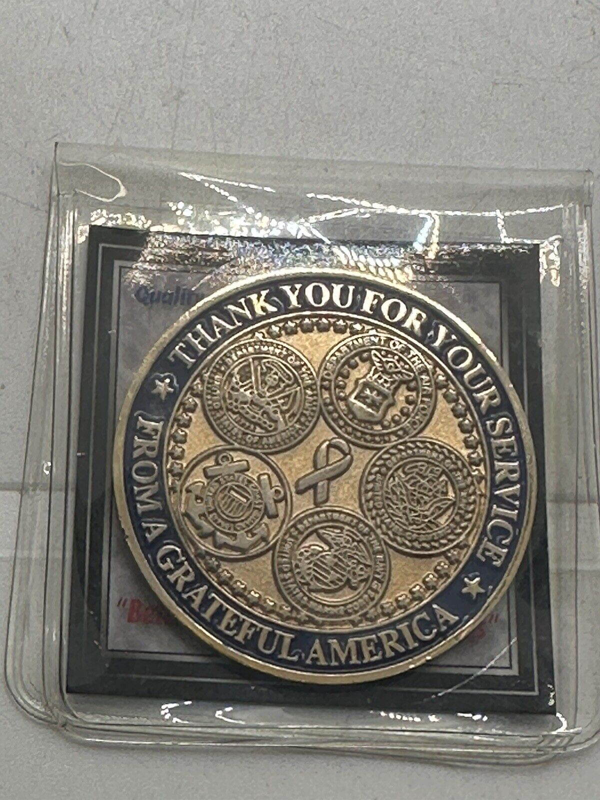 Rare U.S. Armed Forces Gold Tone Challenge Commemorative Coin