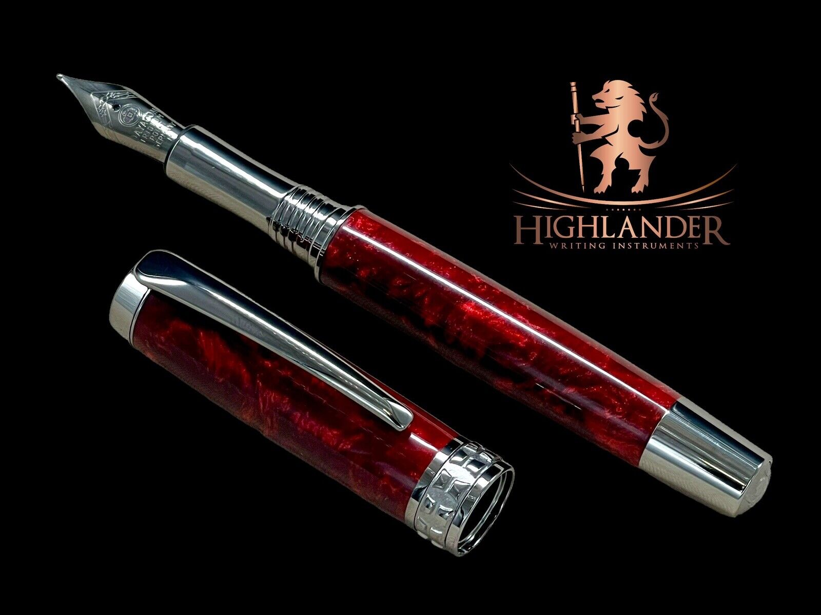 New Black Titanium Fountain Pen, Unique, One Of A Kind Handmade By Highlander