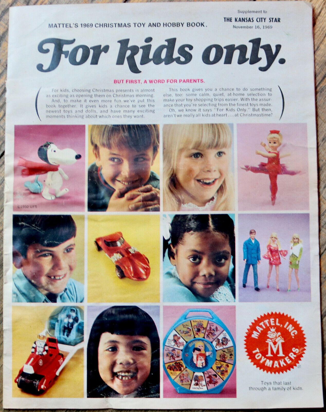 MATTEL 1969 Christmas Toy and hobby book catalog newspaper supplement