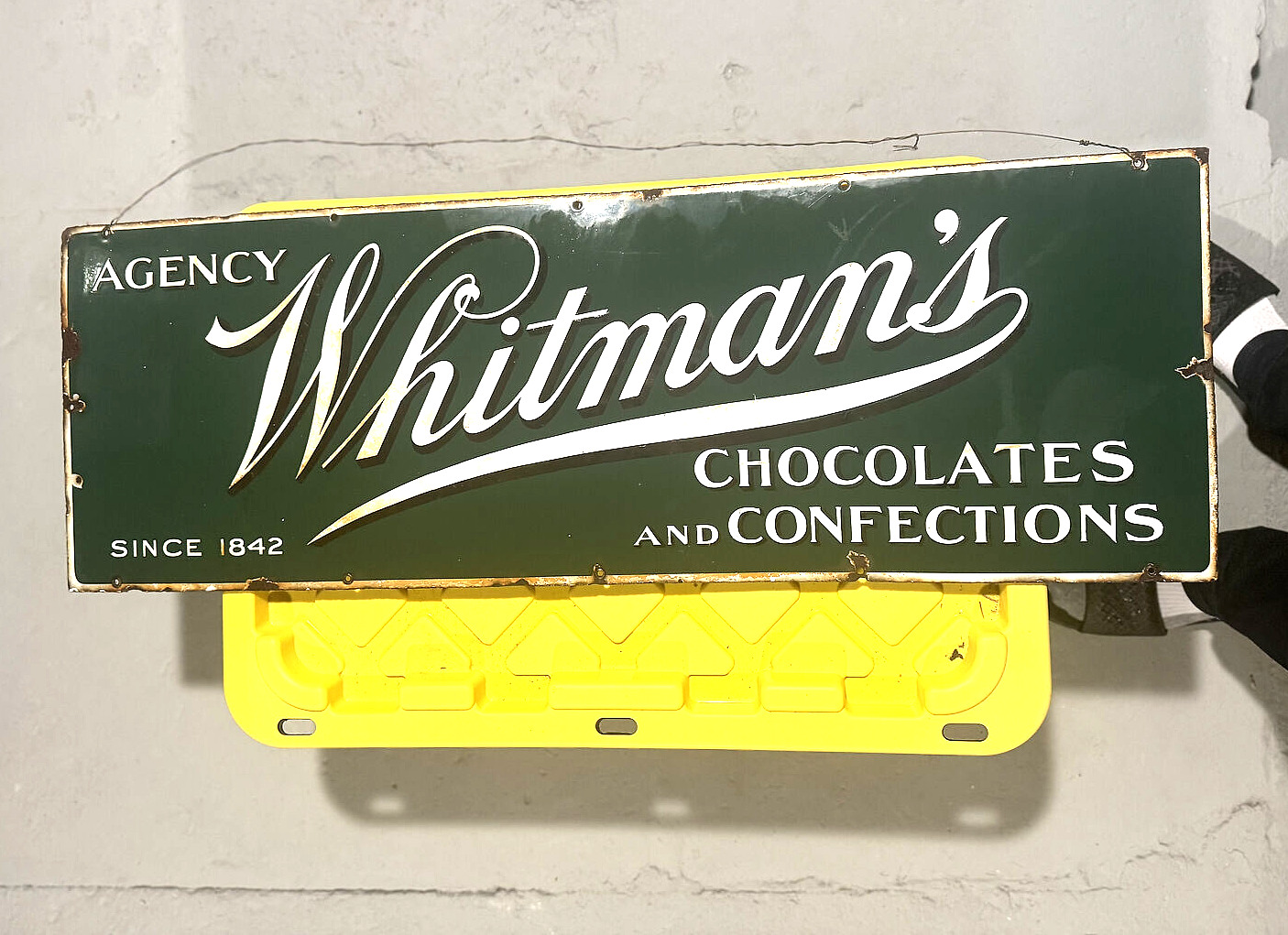 Antique Agency Whitman\'s Chocolates and Confections Sign - Great Color & Patina
