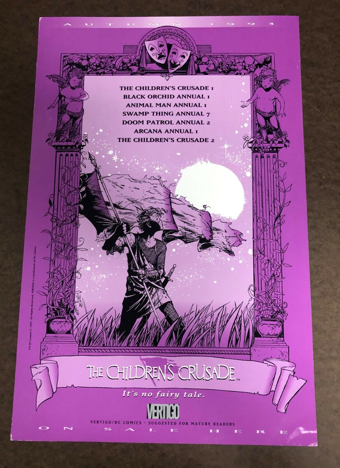 CHILDREN\'S CRUSADE Promotional Poster (1993 Vertigo) -- Scarce -- Neil Gaiman