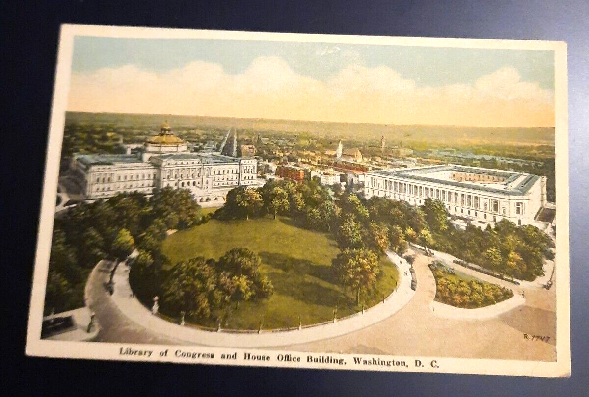 Washington, DC, View from Capitol Dome, vintage 1917 PC Postcard