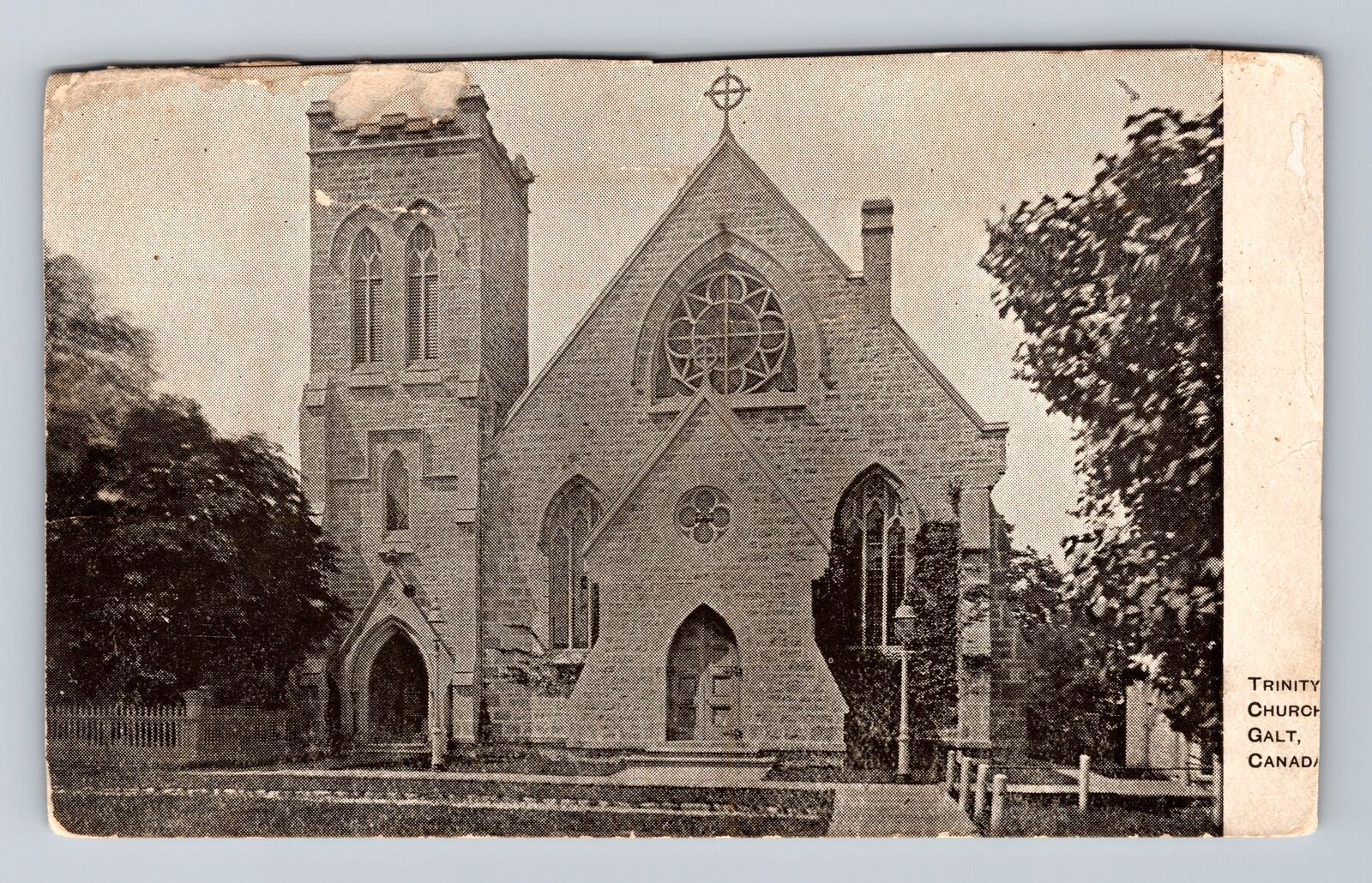 Galt Cambridge Waterloo Canada, Trinity Church, Antique Vintage Postcard