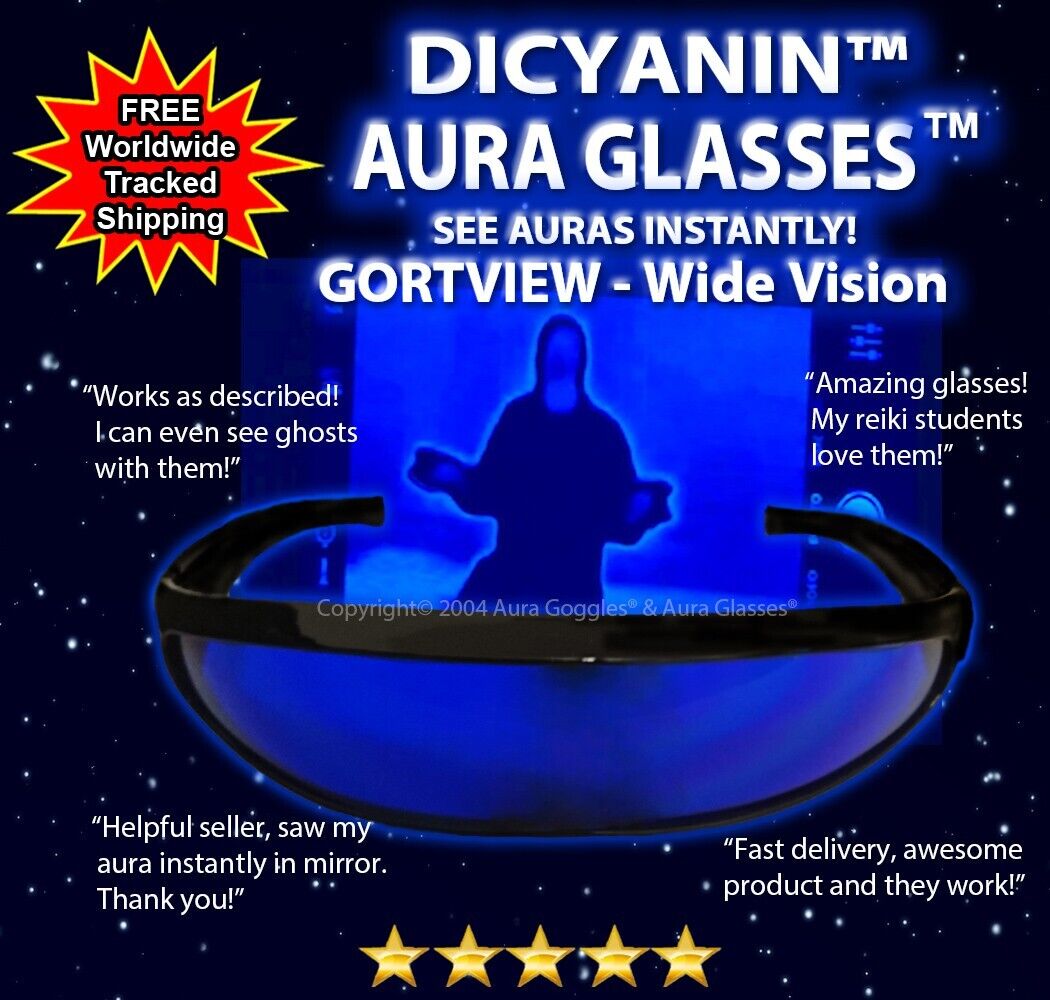 OFFICIAL DICYANIN AURA GLASSES WIDE auras ghost goggles evp emf hunting reiki