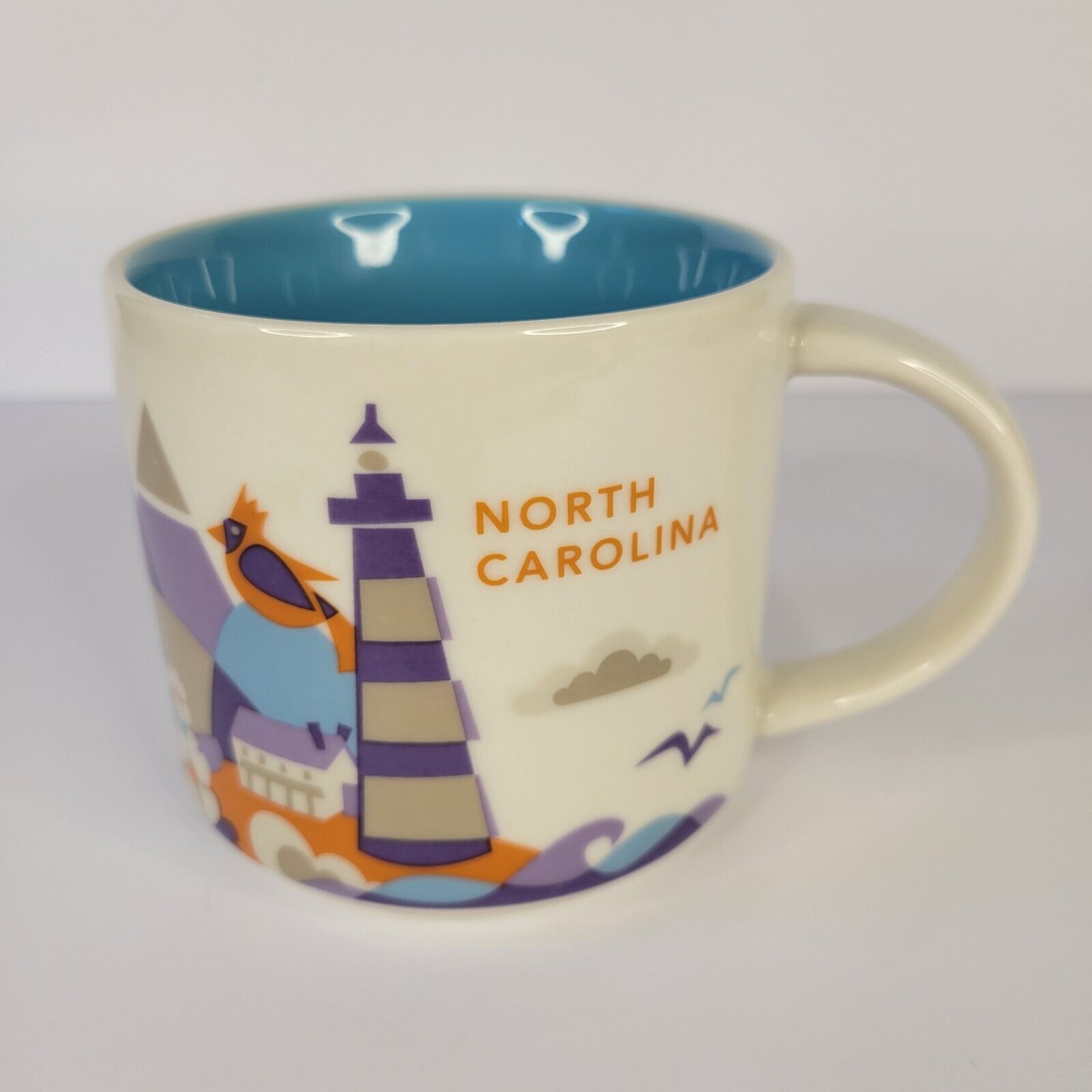 2015 Starbucks North Carolina Coffee Mug You Are Here Collection 14oz Lighthouse