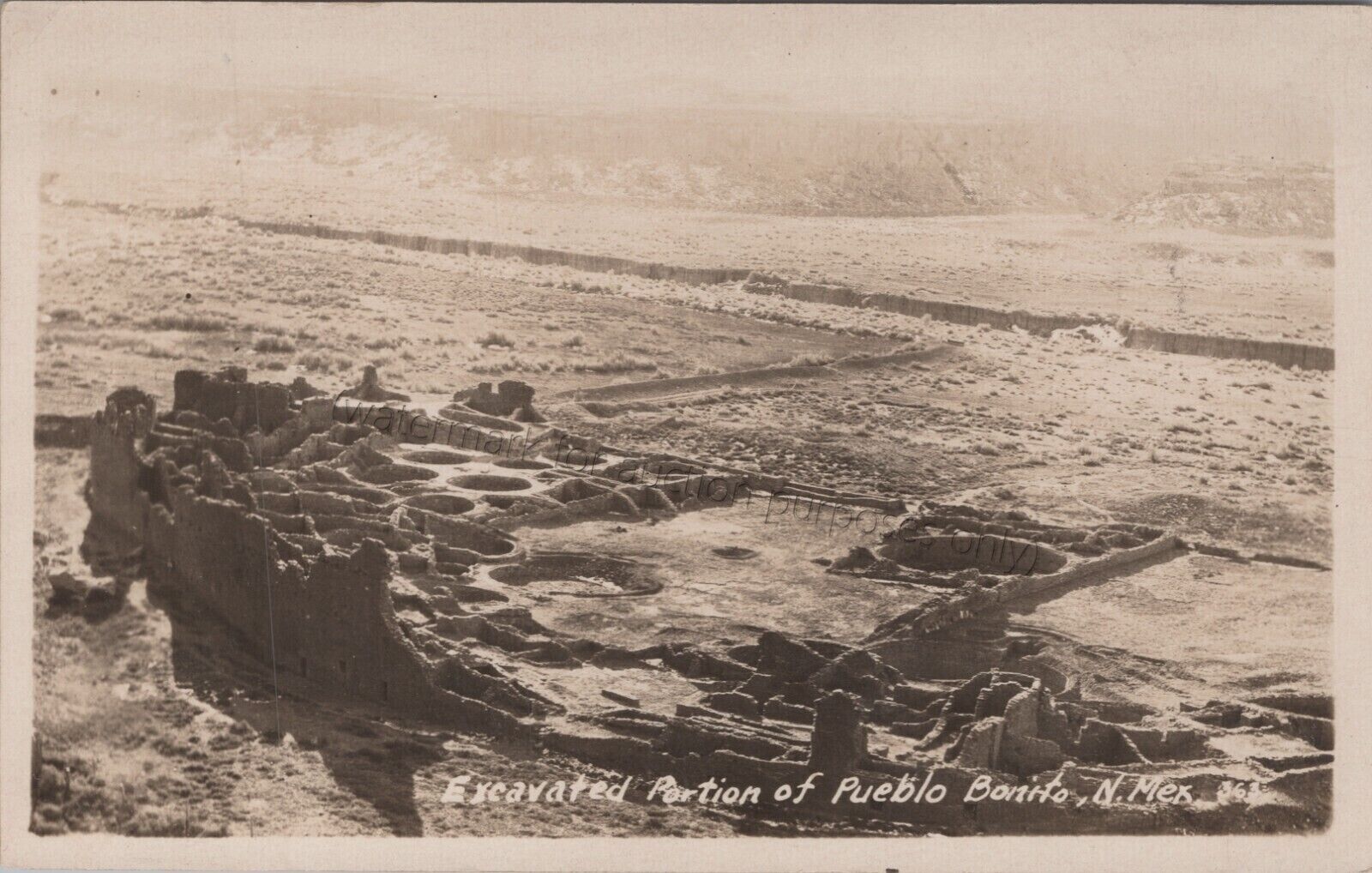 San Juan Co, NM: RPPC Pueblo Bonito Excavation - New Mexico Real Photo Postcard
