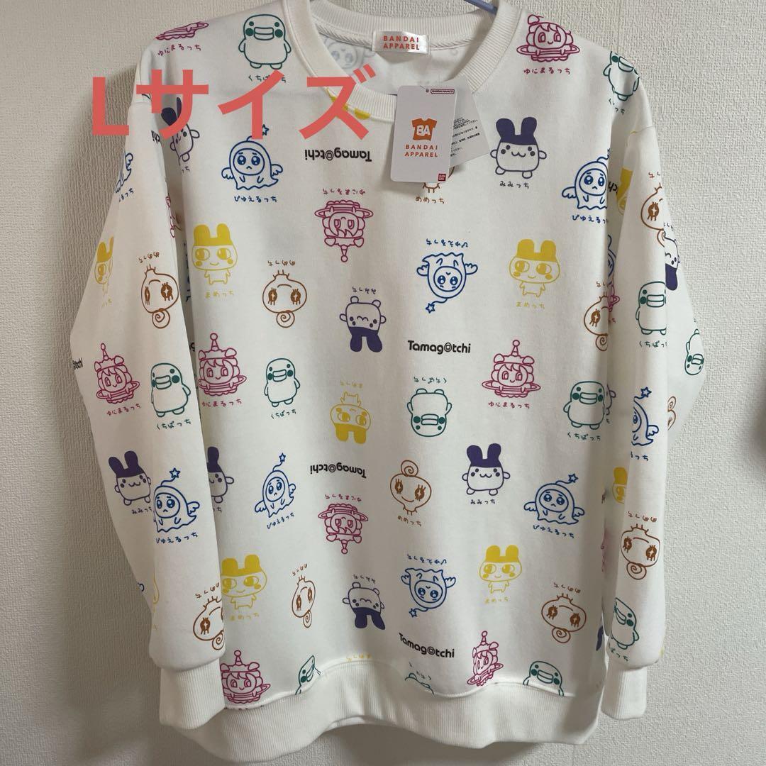 Tamagotchi M12/ Bandai Tamagotchi All-Over Pattern Sweatshirt L Size Japan BANDA