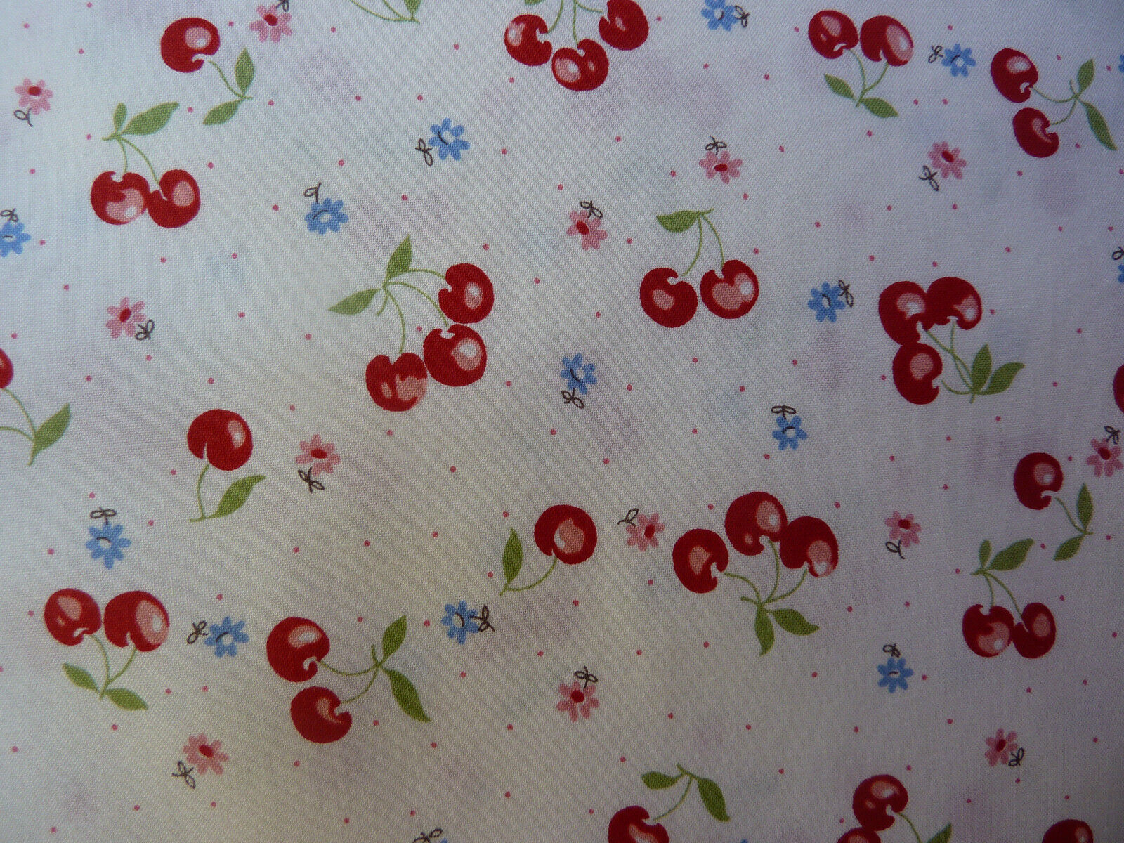 Yuwa 30's Collection Atsuko Matsuyama-Medium RED  Cherrries/ Cream Fabric BTY