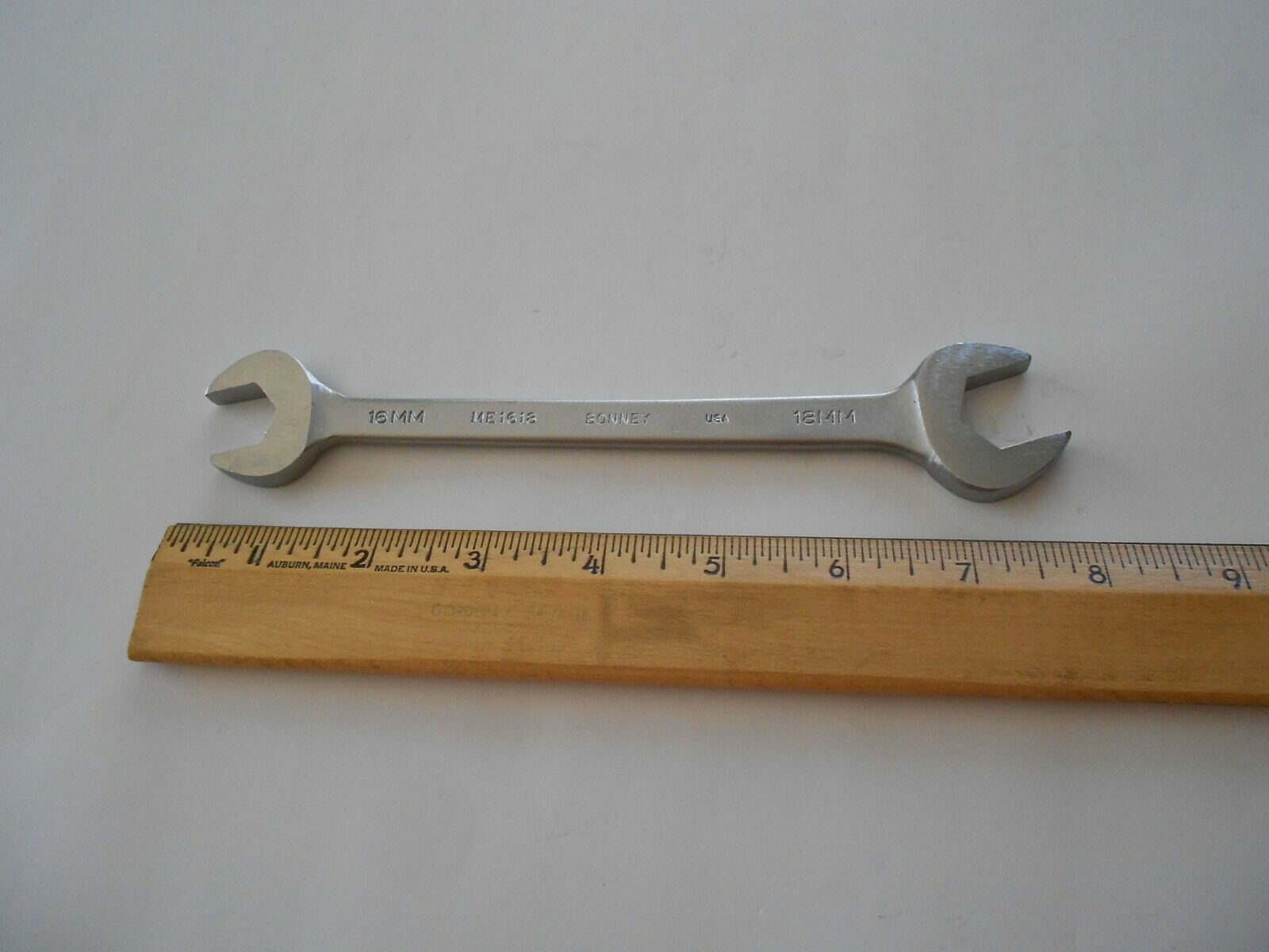 NOS Vintage Bonney USA ME1618 16mm x 18mm Open End Wrench