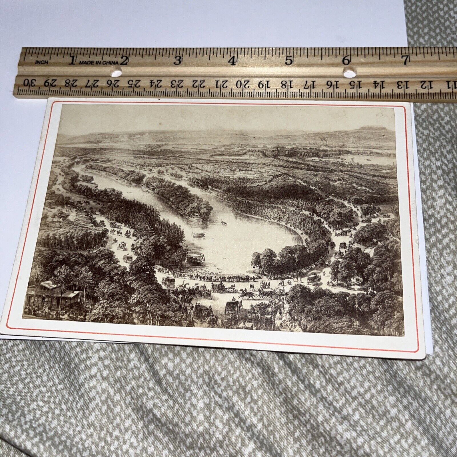 Antique Cabinet Photo: Bois de Boulogne Aerial View Paris Park Lake Napoleon III