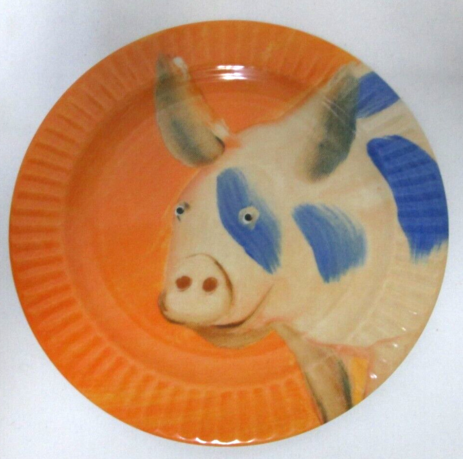 Anthropologie Holly Frean The Farm No. 4 smiling Pig Salad Snack Dessert Plate