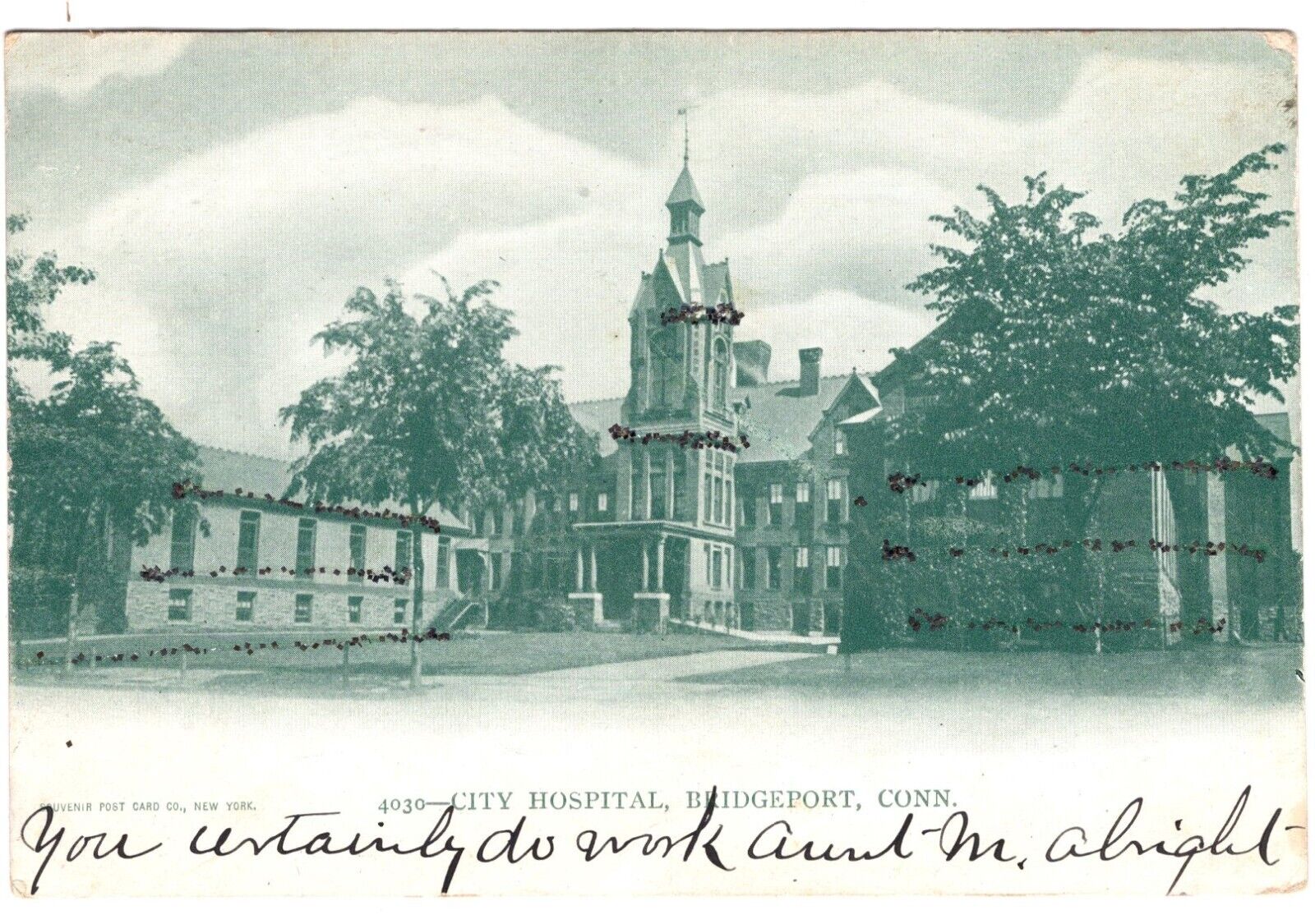 City Hospital, Bridgeport , CT  PC,  Posted 1905