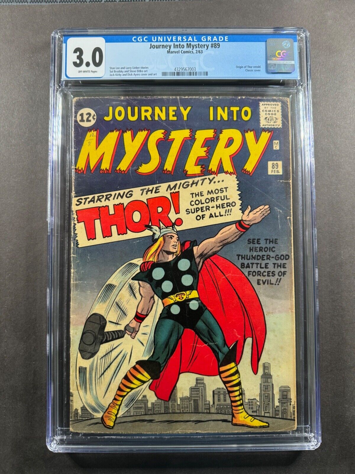 Journey Into Mystery #89 ; 3.0 CGC; $325 w/  - Origin of Thor