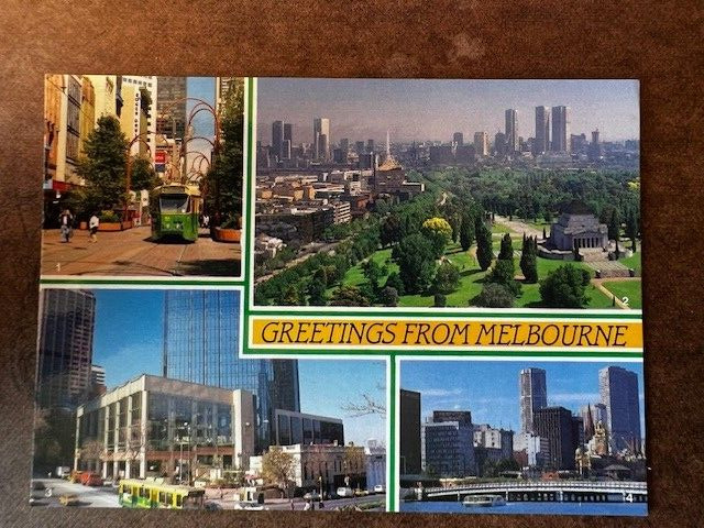 Postcard: Greetings from Melbourne, Australia, photochrome
