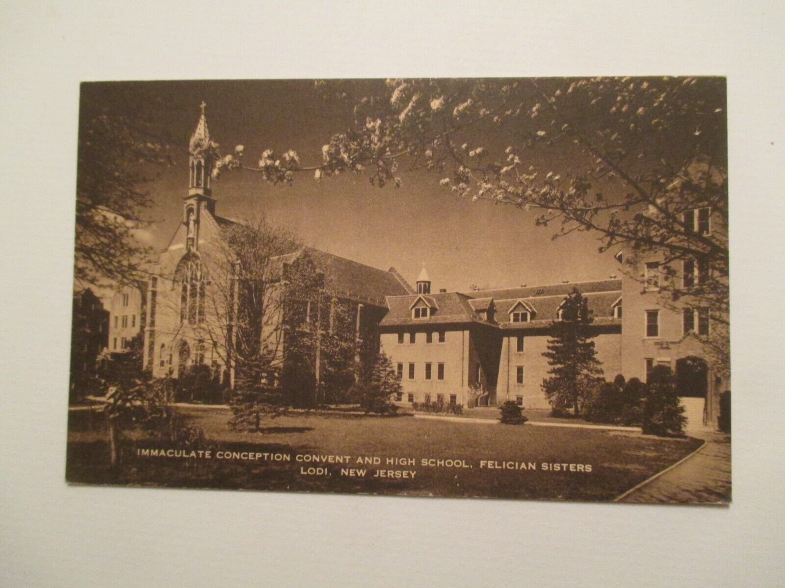 Lodi New Jersey Postcard Immaculate Conception Convent High School NJ