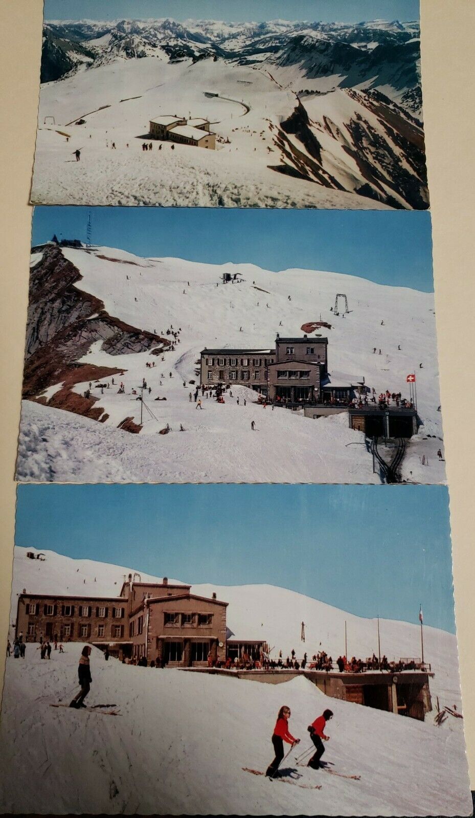 Lot of 3 Vintage Rochers De Naye Sur Montreaux L\'Hotel et Les Alpes Post Cards