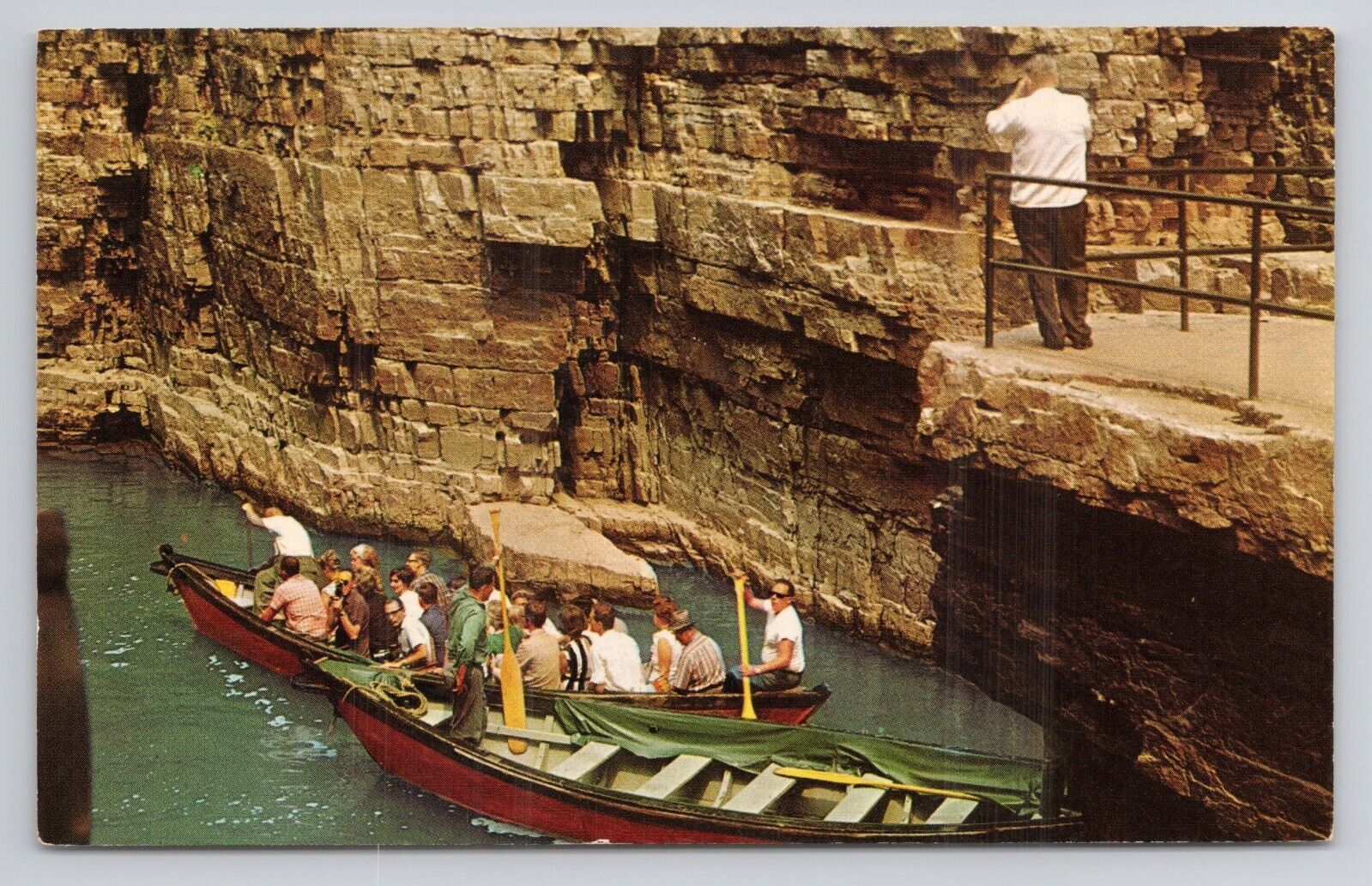 Postcard Start Of Boat Ride At Ausable Chasm Ausable Chasm New York