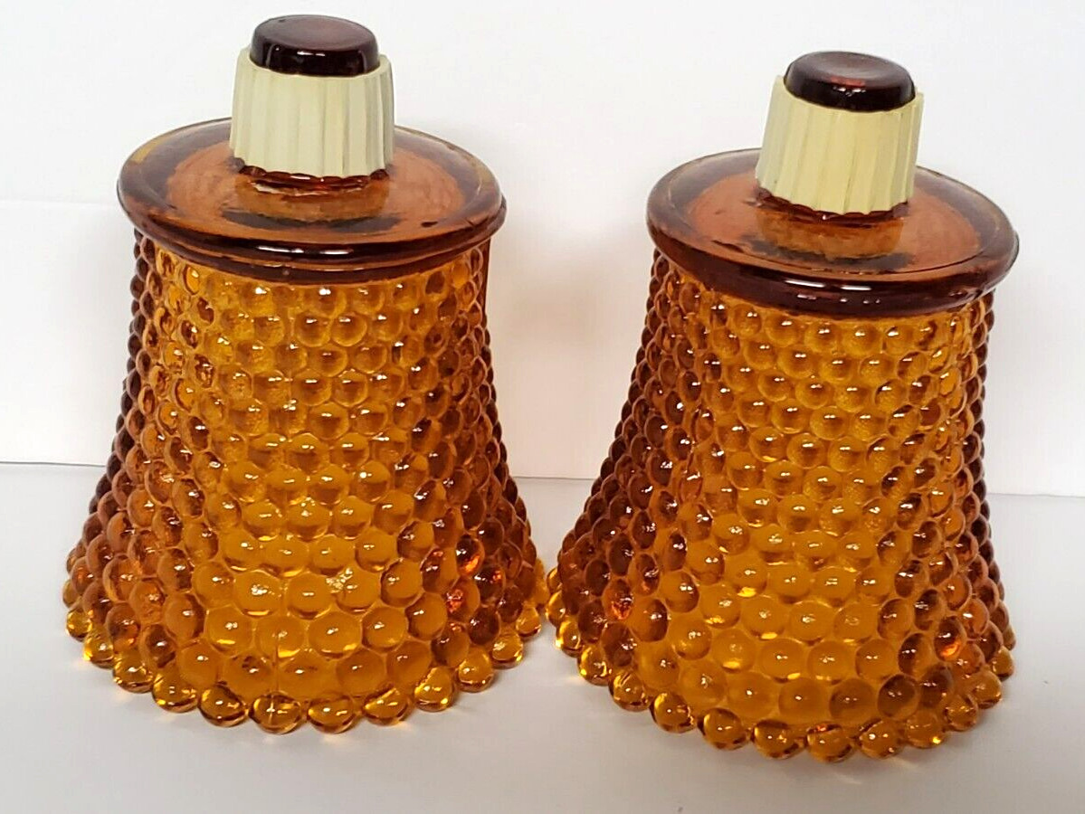 Amber Votive Cups Glass Peg Candles Home Interiors Vintage Qty of 2 New Grippers
