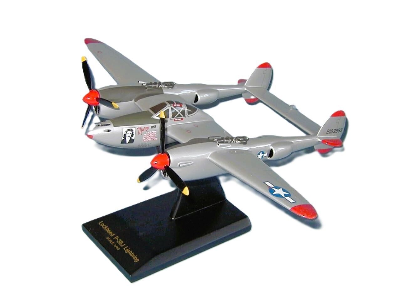 USAF Lockheed P-38J Lightning Marge Desk Top Display WW2 Model 1/40 SC Airplane