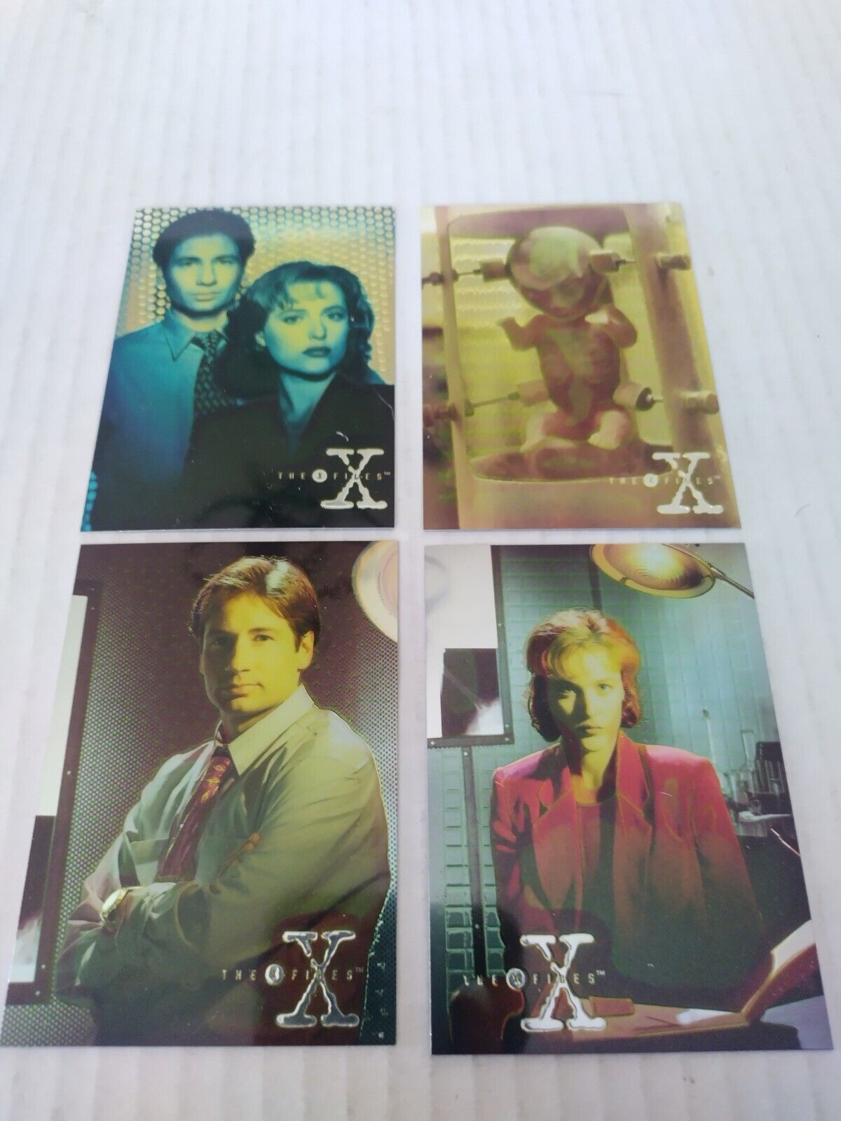 1995 Topps X-Files Series 1 Complete 4 Card Finest Chromium Insert Set X1 - X44 