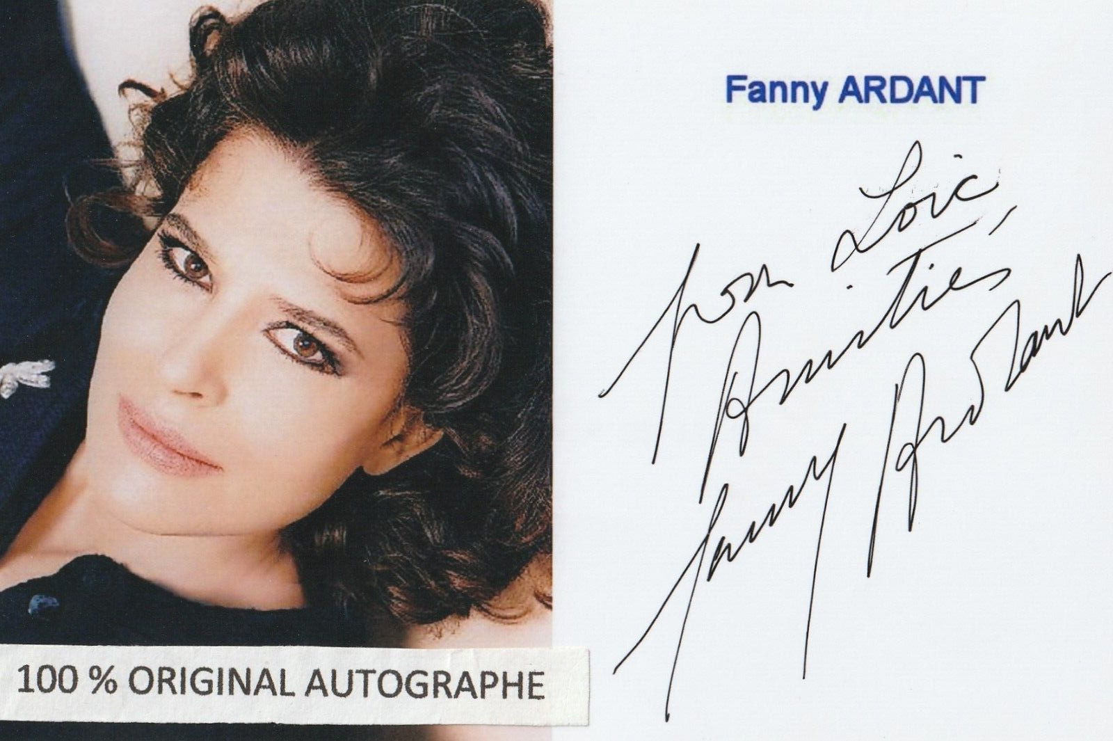 FANNY ARDANT: Signed Etoile World / Autograph Original Authentic / Photo.