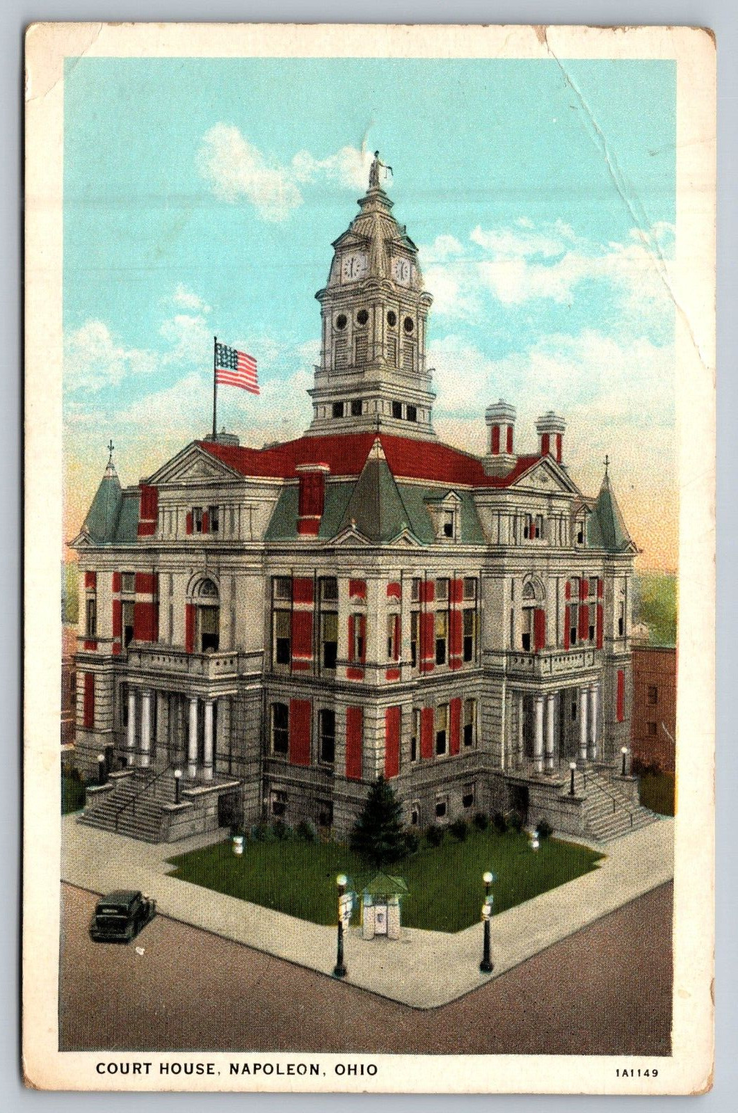 Napoleon OH-Ohio, Court House, Antique Vintage Postcard