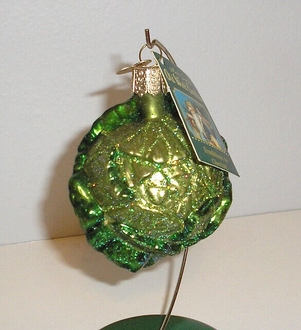 2008 OLD WORLD CHRISTMAS BLOWN GLASS ORNAMENT - ICEBERG LETTUCE - NEW W/TAG