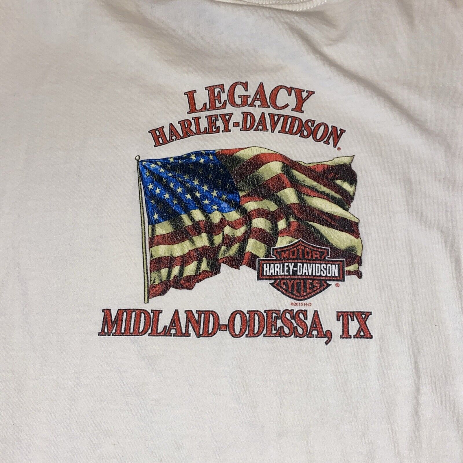 Men’s Harley-Davidson T Shirt Size Large Biker Built 2015  Midland-Odessa Texas