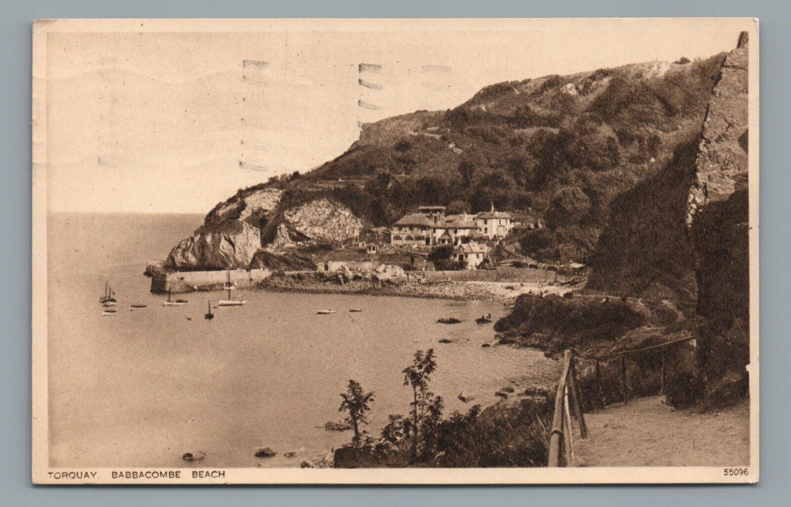 Babbacombe Beach Torquay England UK Vintage Divided Back Posted Postcard