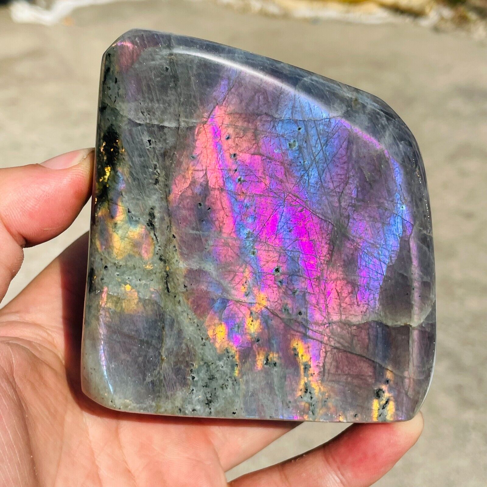 740g Natural Purple Gorgeous Labradorite Crystal Freeform Mineral Specimen