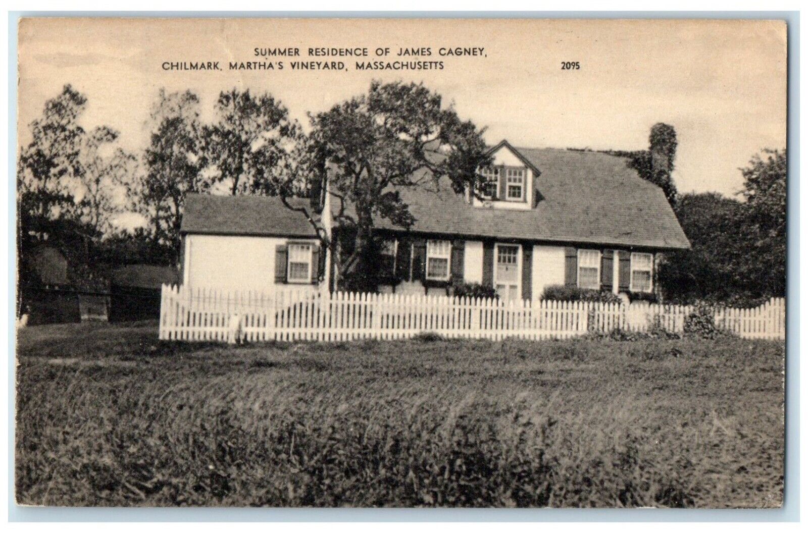 1947 Summer Residence James Cagney Martha\'s Vineyard Massachusetts MA Postcard