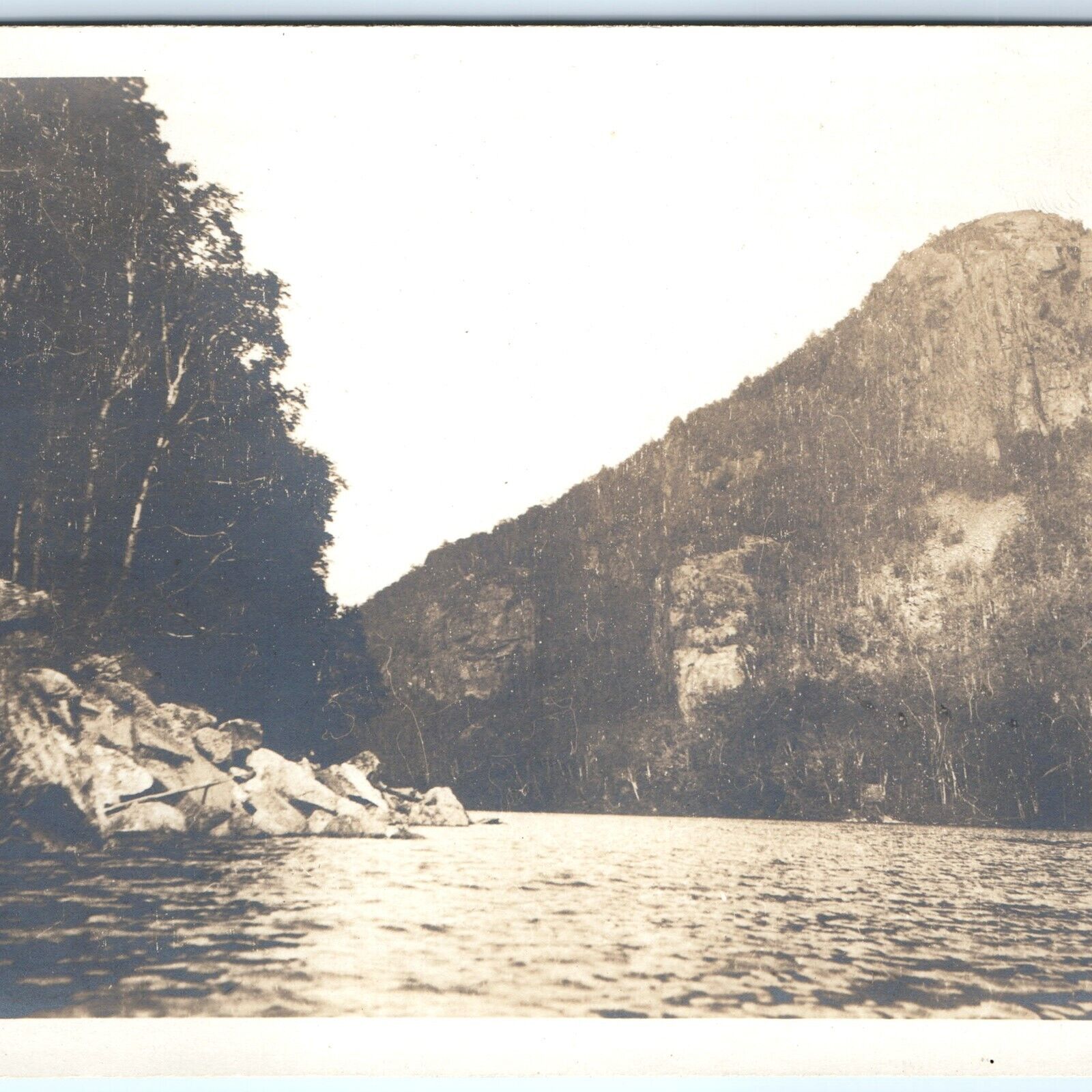 c1910s Tranquil Lake River Serenity RPPC Mountain Majesty Scenic Real Photo A143