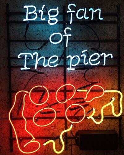 Big Fan Of The Pier Pizza Neon Sign Snack Bar Pub Restaurant Wall Decor 24x20
