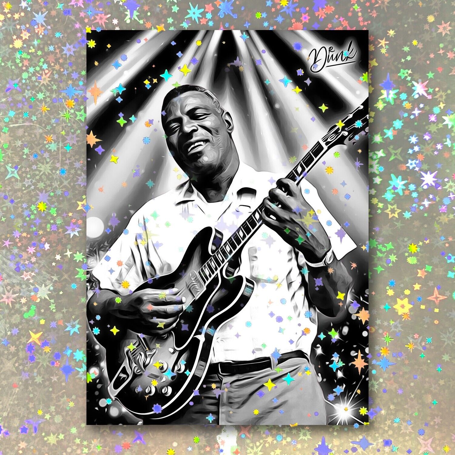 Howlin’ Wolf Holographic Headliner Sketch Card Limited 1/5 Dr. Dunk Signed