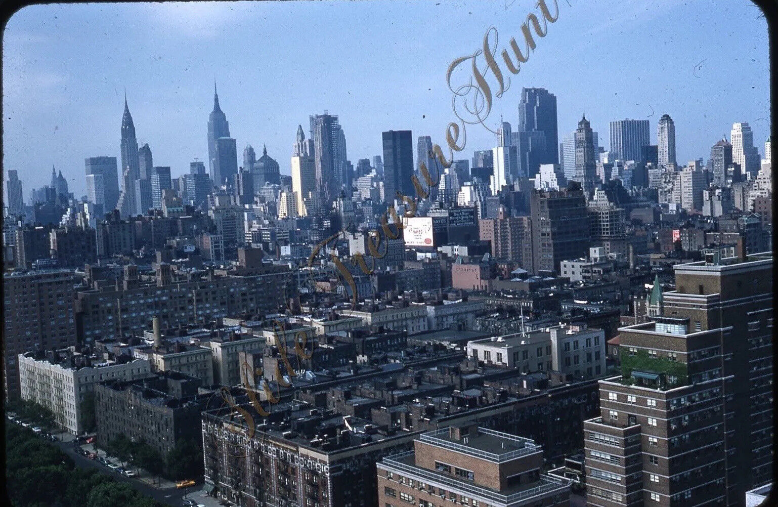 New York City Skyline 1959 Skyscrapers Buildings 1950s 35mm Slide Kodachrome