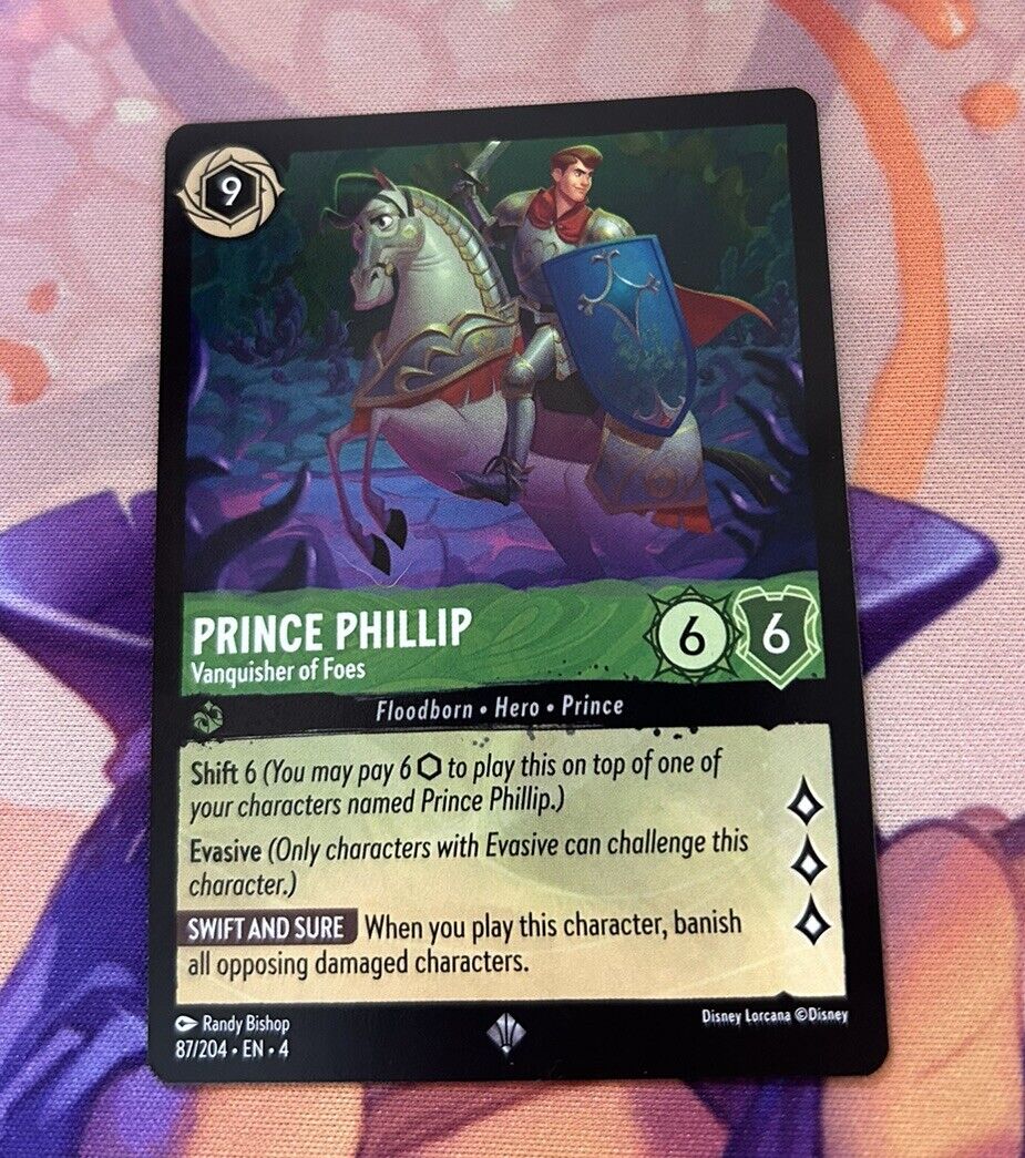 Disney Lorcana Card Prince Phillip #87 Super Rare 