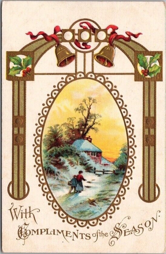 c1910s CHRISTMAS Embossed Postcard 