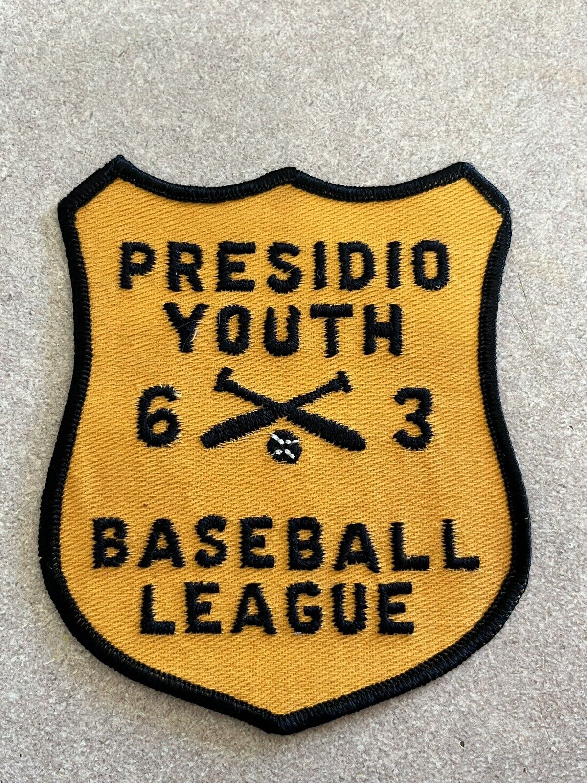 Vintage 1963 Presidio Youth Baseball League Patch