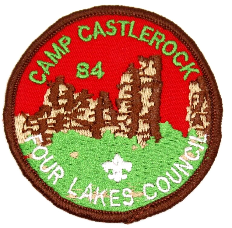 1984 Camp Castle Rock Four Lakes Council Patch Wisconsin Boy Scouts BSA WI